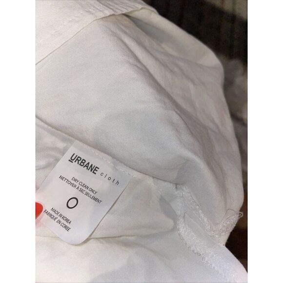 Urbane Cloth Sheer Mesh Sleeve Top Long Sleeve Button Back White - Picture 7 of 7